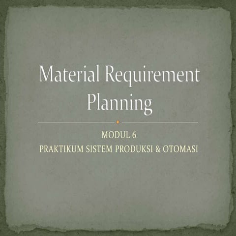 material requirements planning