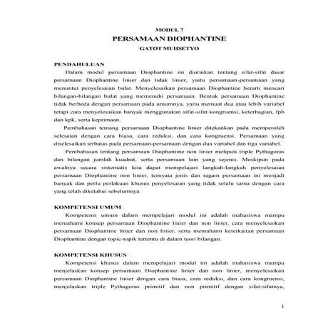 Modul 7   persamaan diophantine