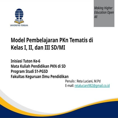 materi pendiikan dalam model big6, uncosul