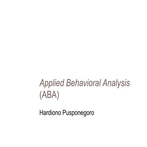 Modul aba 1. rumah autis introduksi | PPTX