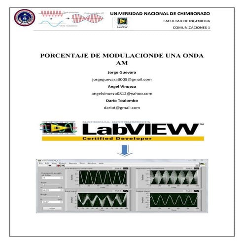 PORCENTAJE DE MODULACIONDE UNA ONDA AM