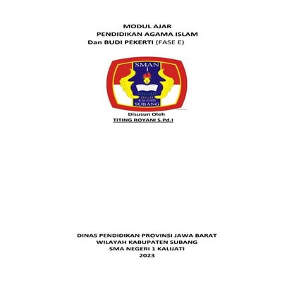 Modul Ajar PAI Kelas 7 Deep Learning New | PDF