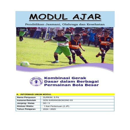 MODUL AJAR PJOK FASE C KELAS 5 KURIKULUM MERDEKA | DOCX