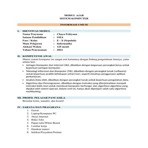 MODUL AJAR informatika SMA kelas X kumer.doc