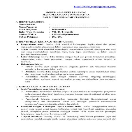 Modul Ajar Informatika Kelas 10 Fase E Kurikulum Merdeka | PDF
