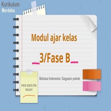 MODUL AJAR BAHASA INDONESIA kelas 3 SD Kurmer | PPTX