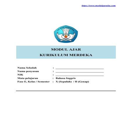 Modul Ajar Bahasa Inggris Kelas 10 Fase E