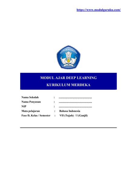 Modul Ajar Deep Learning Bahasa Indonesia Kelas 7 Kurikulum Merdeka