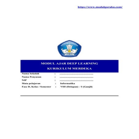 Modul Ajar Deep Learning Informatika Kelas 8 Kurikulum Merdeka