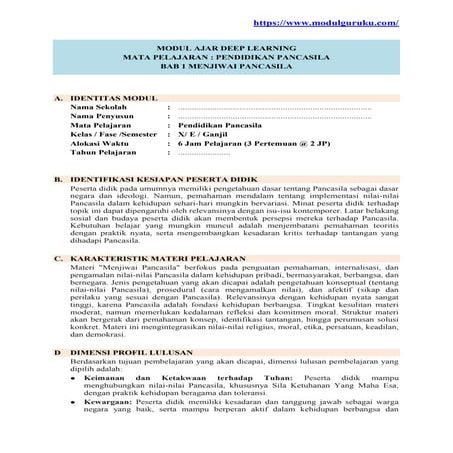 Modul Ajar Deep Learning Kelas 6 SD Kurikulum Merdeka Semester 1 ...