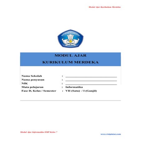 Modul Ajar INFORMATIKA SMP KELAS 7 KURMER.docx