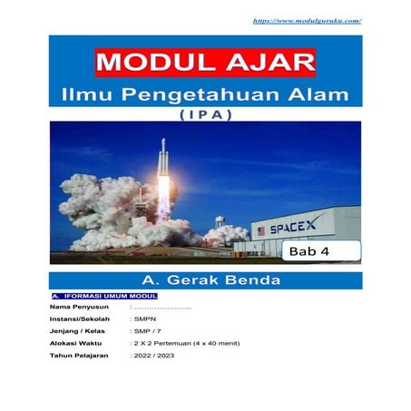 Modul Ajar IPA Kelas 7 SMP Bab 4 Gerak dan Gaya - A.  Gerak Benda