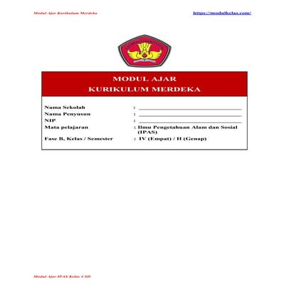 Modul Ajar IPAS Kelas 4 Fase B Kurikulum Merdeka | PDF