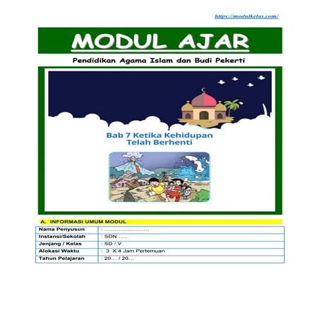 Modul Ajar PAI dan Budi Pekerti Kelas 5 Fase C Kurikulum Merdeka | PDF