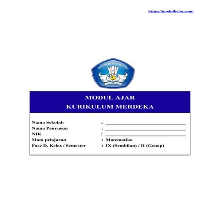 Modul Ajar Matematika Kelas 9 - Kurikulum Berbasis Cinta | PDF