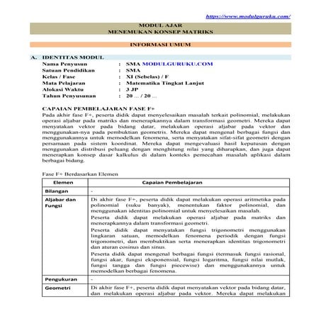 program semester matematika tingkat lanjut kelas xi kurikulum merdeka ...