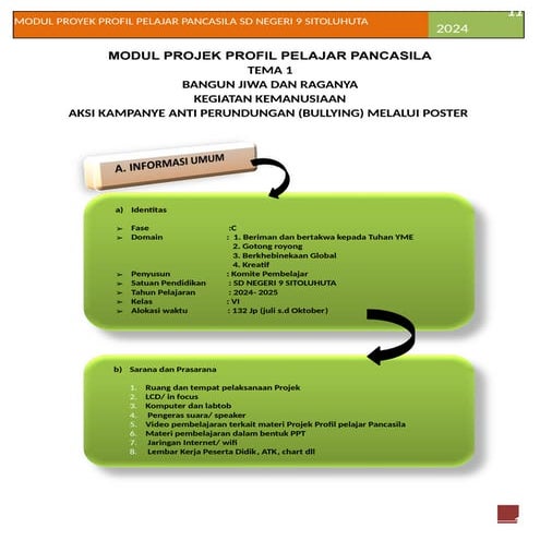 Modul ajar P5 kurikulum merdeka tahun ajaran | DOCX