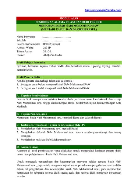Modul Ajar Fikih Kelas 9 Fase D Kurikulum Merdeka Pdf