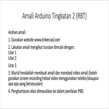 Simulasi Modul Amali Arduino Tingkatan 2 RBT