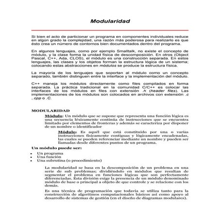 M O D U L A R I D A D