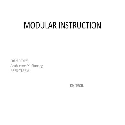 Modular instruction