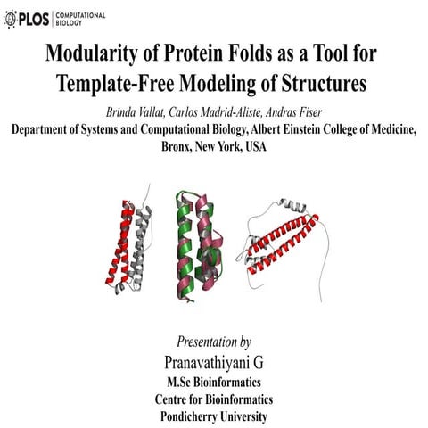 Modularity of protein folds as a tool for template free modeling of structures