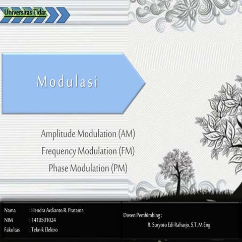 Modulasi frekuensi dan modulasi phase (Fm dan Pm) | PPTX