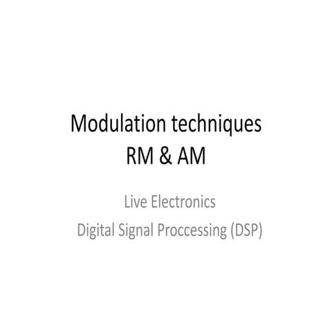 Modulation techniques