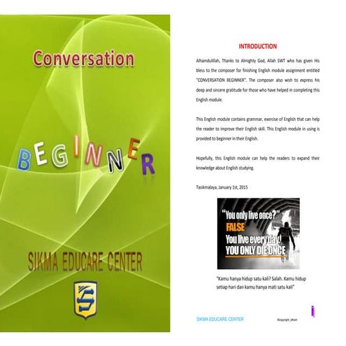 Modul bahasa inggris conversation beginner