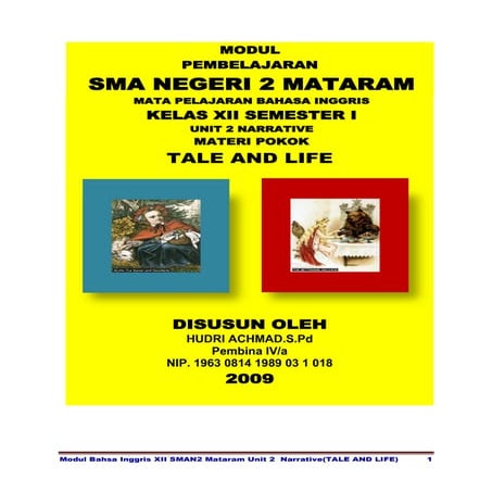 Modul Bahasa Inggris Xii Unit 2 Narrative Tale And Life