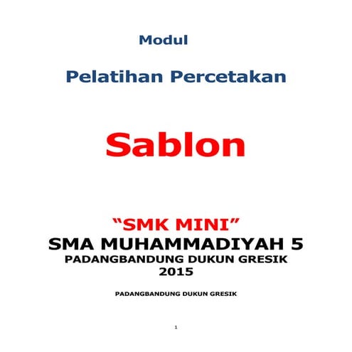 Modul cetak sablon | PDF