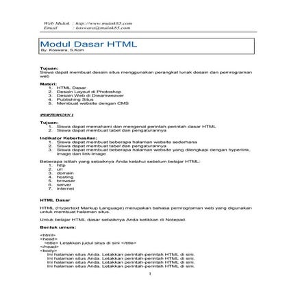 Modul dasar html