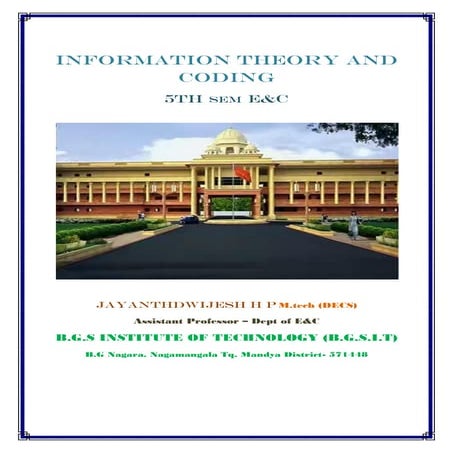 VTU CBCS E&C 5th sem Information theory and coding(15EC54) Module -1notes
