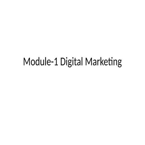 Introduction to digital marketing and its importance | PPTX