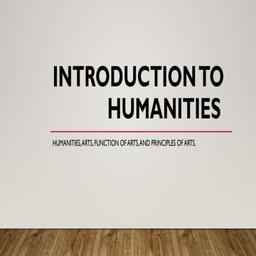 Module 1 Lesson. An Intoduction of humanities | PPTX