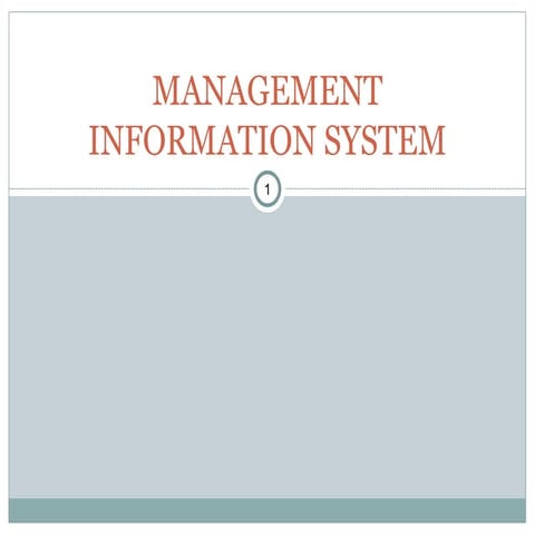 Module-1 - Management of information systems