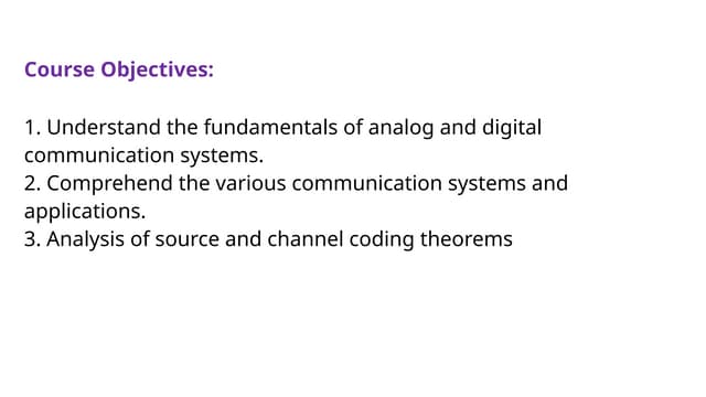 communication system basics slide ppt classnotes
