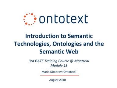 Introduction to the Semantic Web