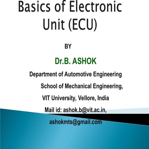 Electronic Control Unit(ECU) | PPTX