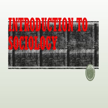 Introduction to Sociology_Nature and Definition of Sociology
