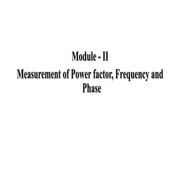 Electrical and electronics measurements Power Measurement