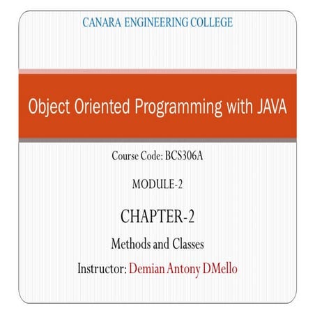 Methods and Classes in JAVA | PDF