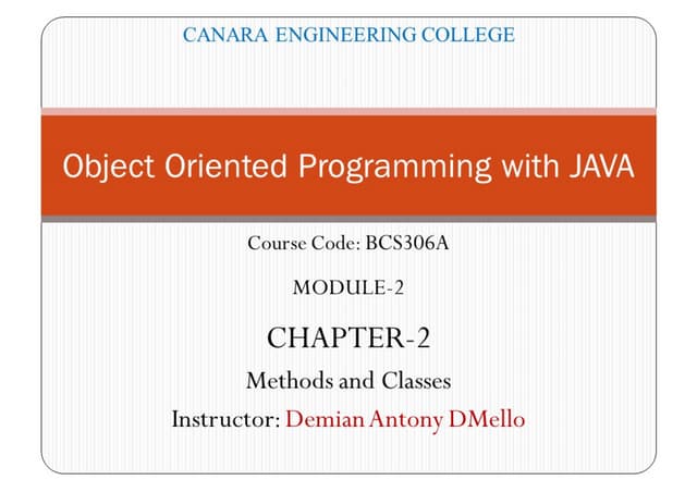 Methods and Classes in JAVA | PDF
