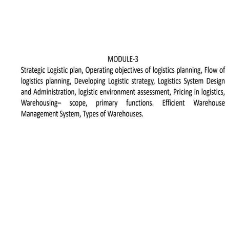 logistics management and its process and objectives