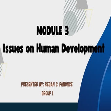 issues on human development | PPTX
