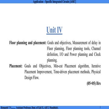 Application Specific Integrated Circuit Module 4 Notes