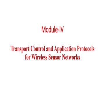 TCP Protocol for Wireless sensor Networks | PPTX