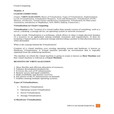 Virtualization - cloud computing | PDF