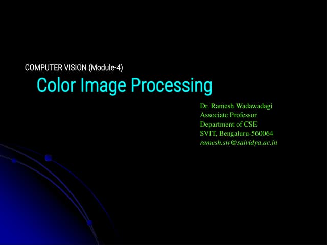 Module 4 Color Image Processing techniques