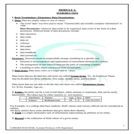 Introduction of Data Structures and Algorithms by GOWRU BHARATH KUMAR | PDF